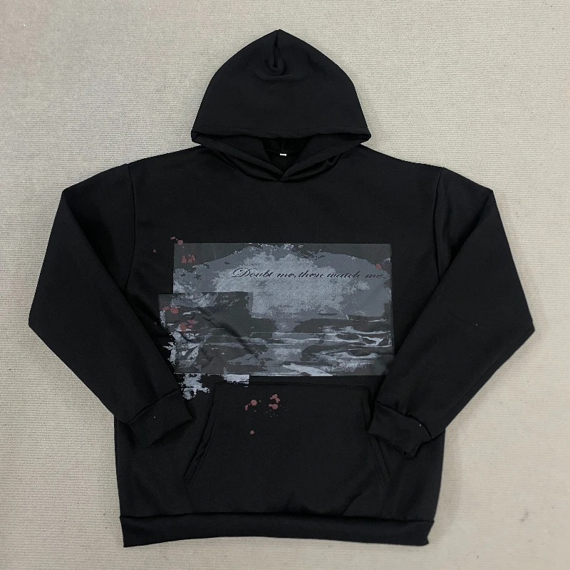 Street-Fashion-Pullover mit Buchstaben-Aufdruck, amerikanische Retro-Loose-Fit-Herbst- und Winterjacke im neuen Punk-Stil mit Kapuze, für Männer und Frauen.