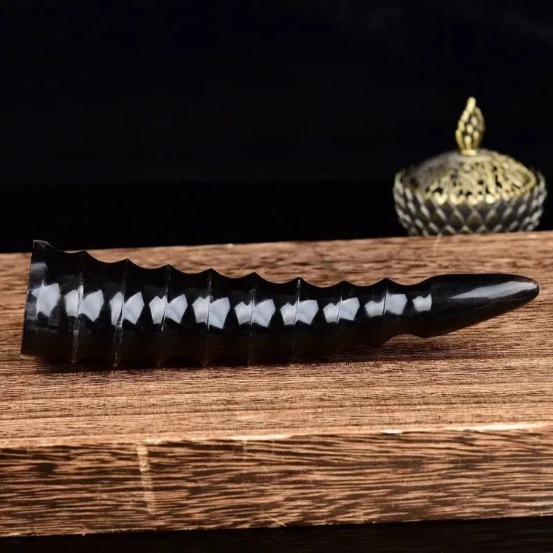 Collectible Art Black Horn ThreadedSolid Sharp Corners Suitable for Home Decoration, Art Ornaments