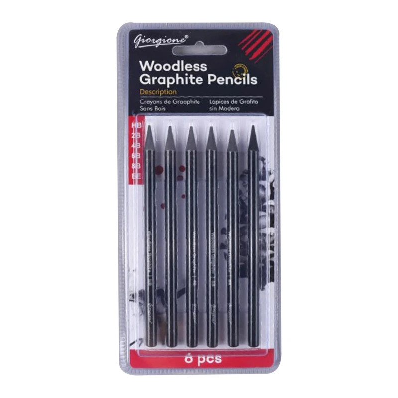 Artist Woodless Pencil Set Non-wood Charcoal Sketching Black Color for Painter Drawing Writing Shading QXNF