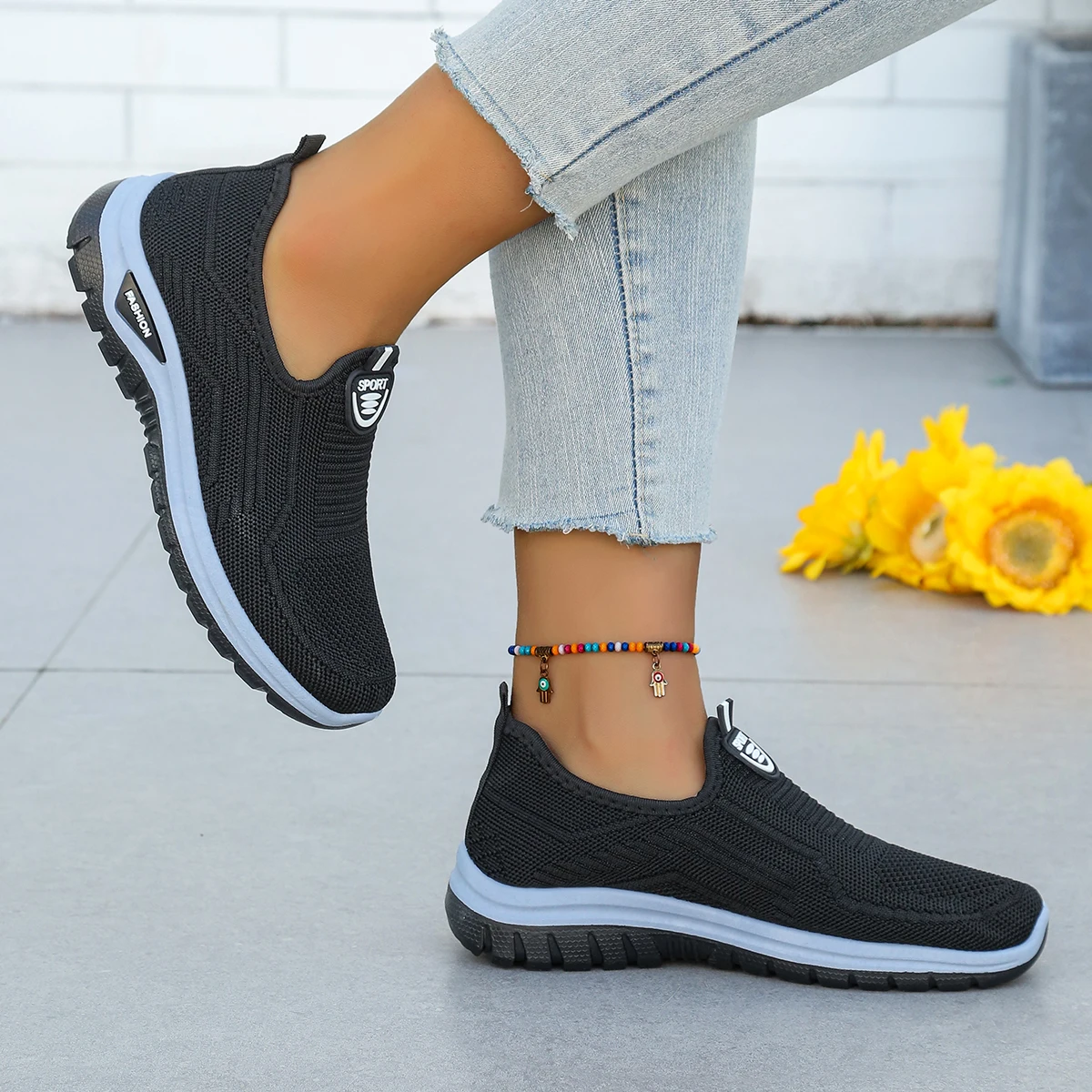 Women's Summer New Breathable Slip-On Shoes Soft Bottom Lightweight Comfortable PVC Material Casual Shoes Easy to Wear image 3