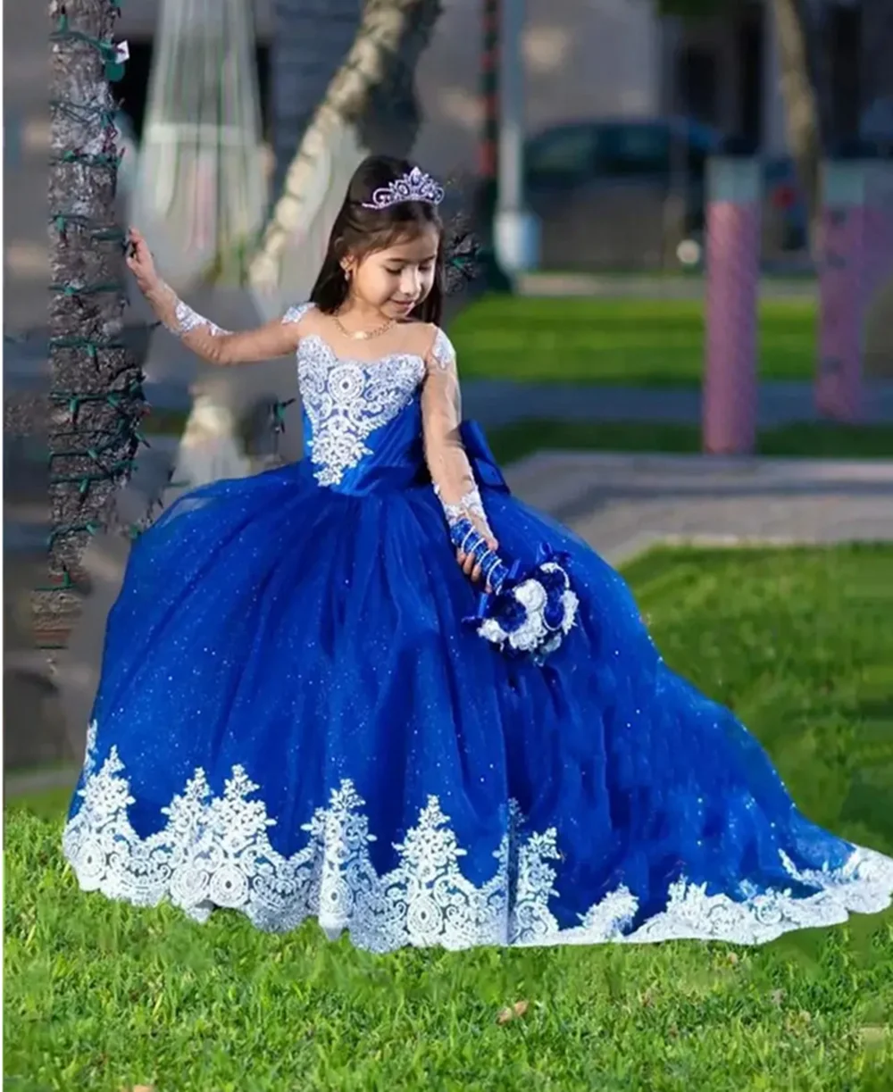 

Flower Girls Dresses Backless Corset Children Pageant Birthday Prom Party Gown First Communion Clothes