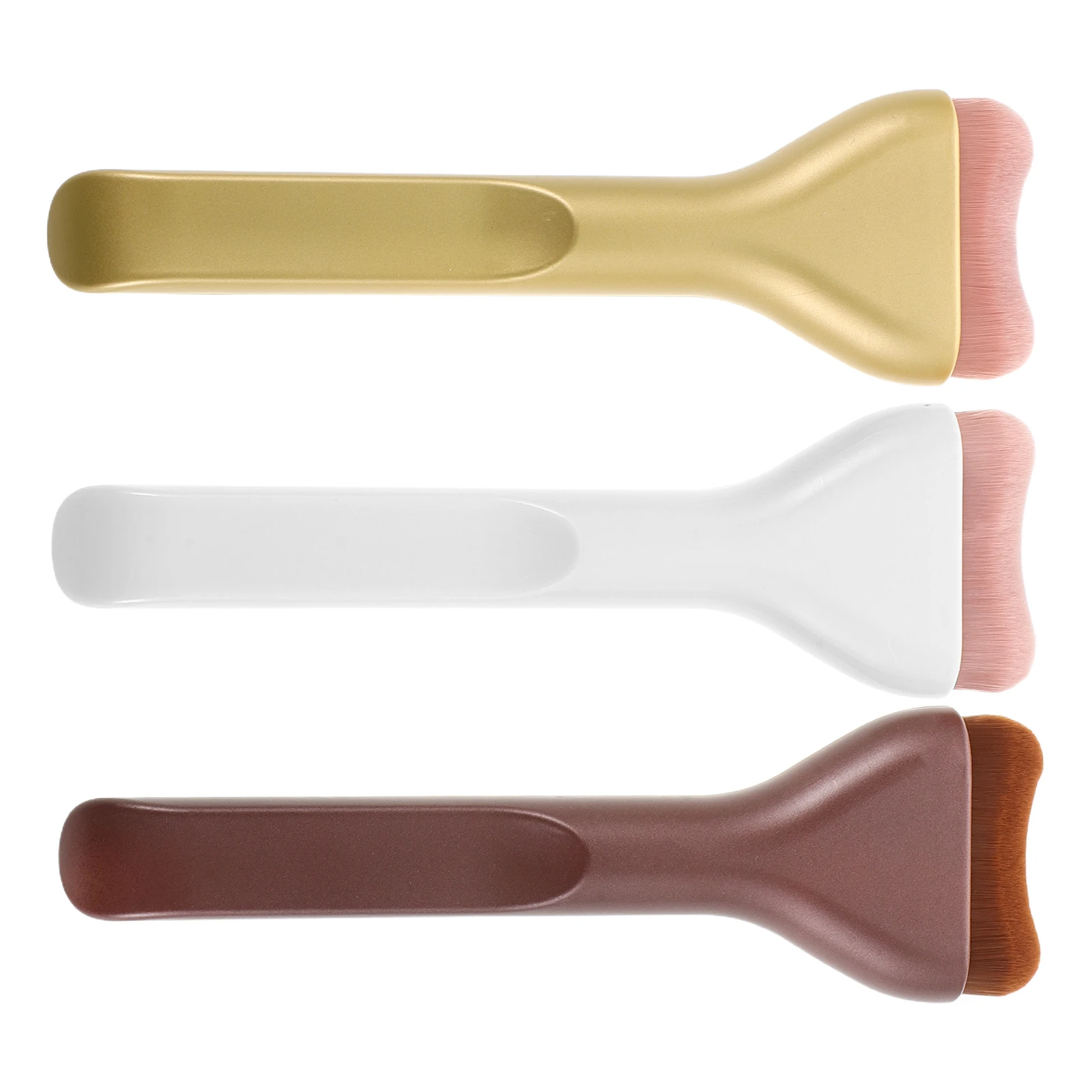 Ensemble de pinceaux de fond de teint plats Ultra-fins, applicateur de maquillage en poudre liquide précis, correcteur de mélange de Contour du visage en Nylon doux, 3 pièces