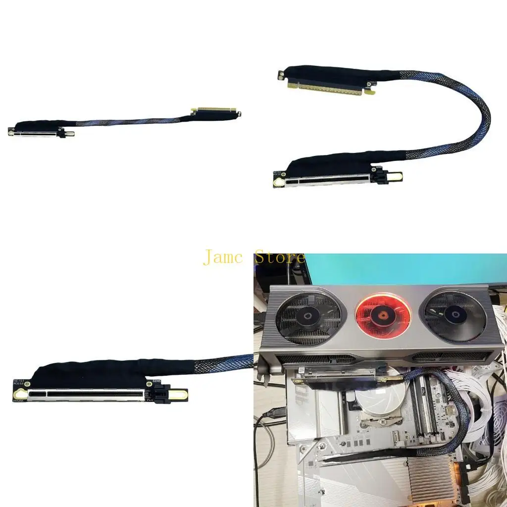 

LX0B PCIE 5.0 X16 Extension Cable for Graphics Card Extender Cord 64GT/s Bandwidth