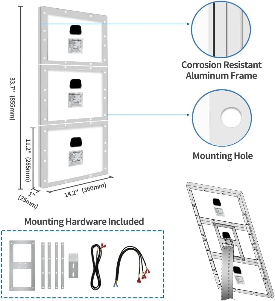 Imagem -05 - Monocristalino Painel Solar Bateria Controlador de Carregamento Kit Tsp30w 30w 24v para o Abridor de Portão Barco Iate rv Caravana