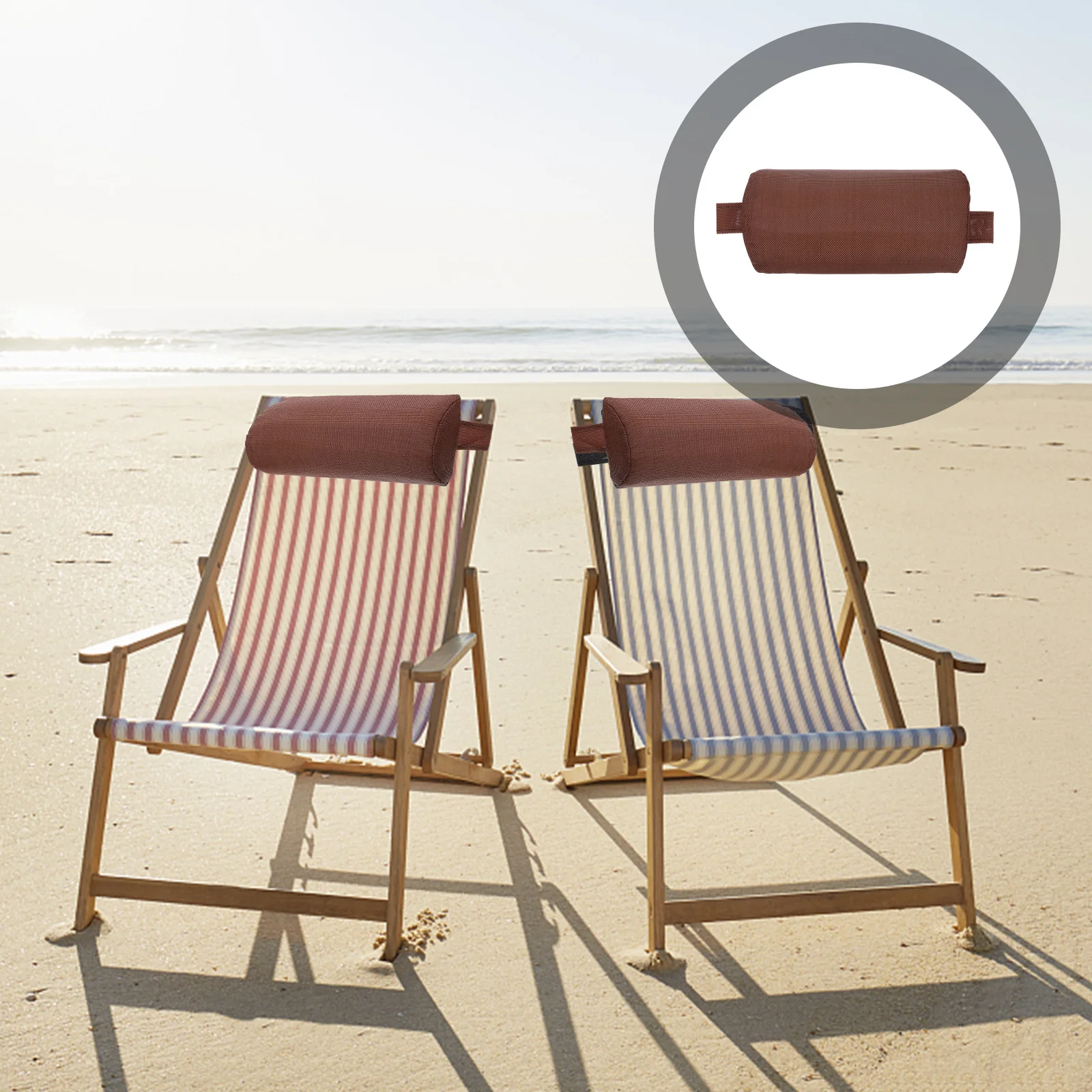

Premium Beach Chair Headrest Pillow Elastic Band Detachable Cushion For Folding Deck Chairs Outdoor Use 1 Pack