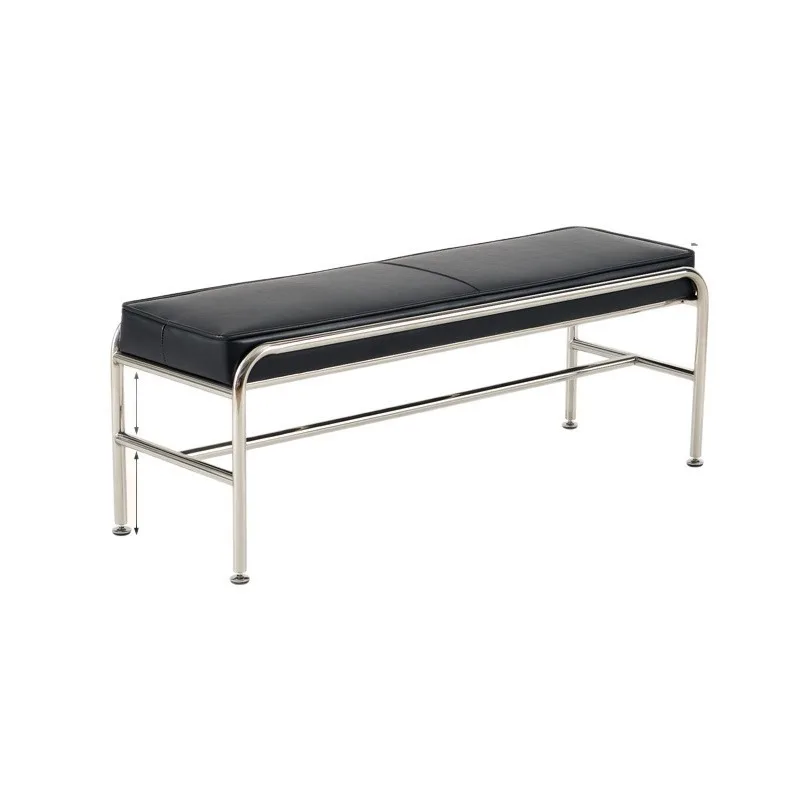 Light luxury family dining table Stainless steel bench Simple and modern bed tail shoe changing stool