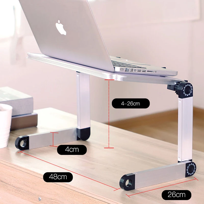 Folding Laptop Stand Desk Liftable Desktop Computer Table 30x24cm for Lap Computer Home Furniture Black Foldable Study Table