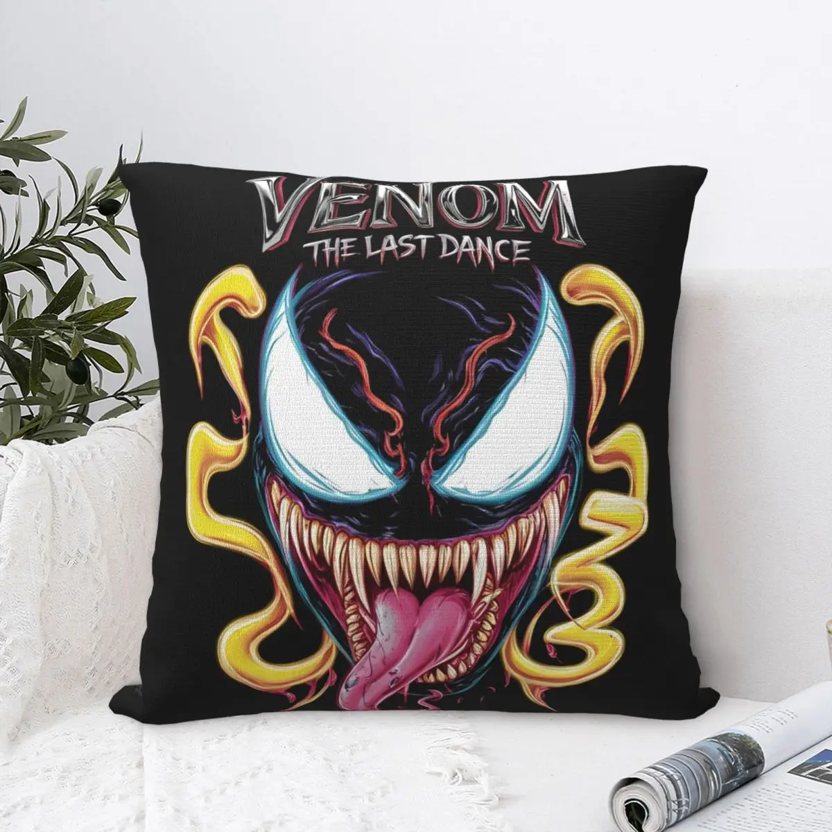 Venom The Last Dance 2024 Movie Pillow Covers Soft Polyester Cushion Cover Decoration venom 3 Pillow Case Cover Home Zippered