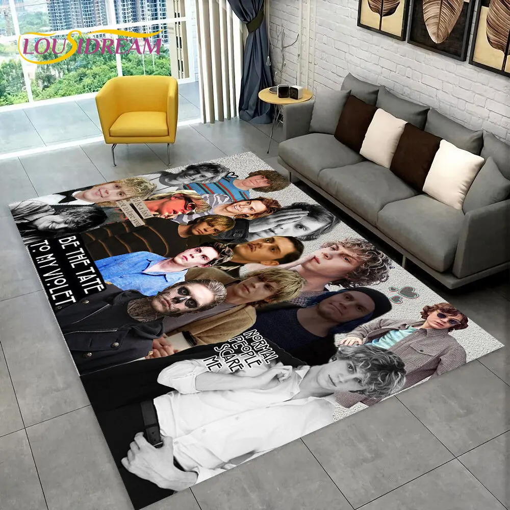 

Cute Evan Peters Movie TV Actor Area Rug,Carpet Rug for Home Living Room Bedroom Sofa Doormat Decor,kids Non-slip Floor Mat 3D