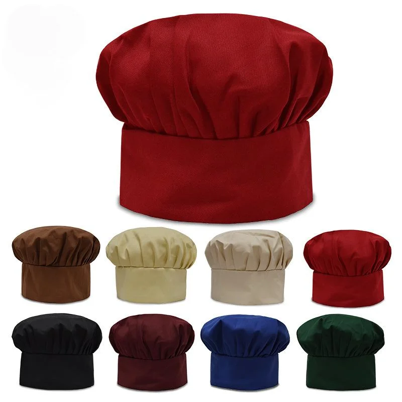 1Pc Chef Mushroom Hat Food Safety Health Hat Pleats Chef Work Professional Accessories Hat Multi Color Chef Hat