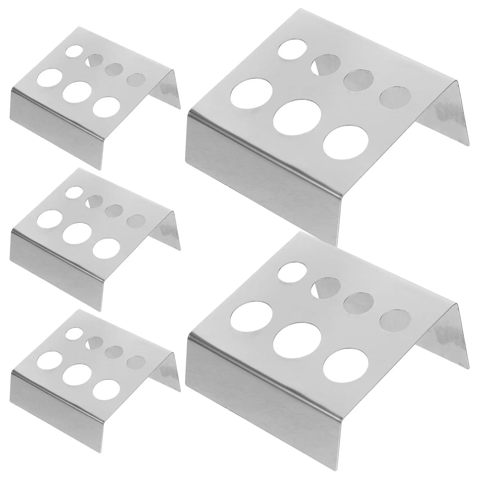 5Pcs Tattoo Ink Cup Holder Stainless Steel 7 Holes Pigment Organizer Tattoo Supplies Workspace Stand Pigment Organizer