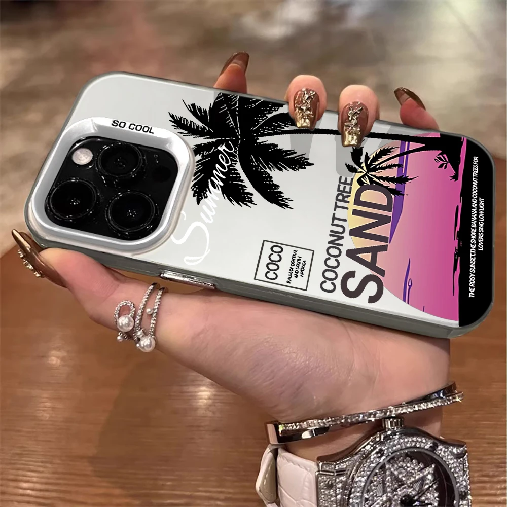 Für iPhone 16 17 Pro Max Hüllen iPhone 11 12 13 ProMax 14 15 Plus 8 XS XR Stoßfeste IMD-Hüllen Strand Kokospalmen Landschafts-Case – Detail 17