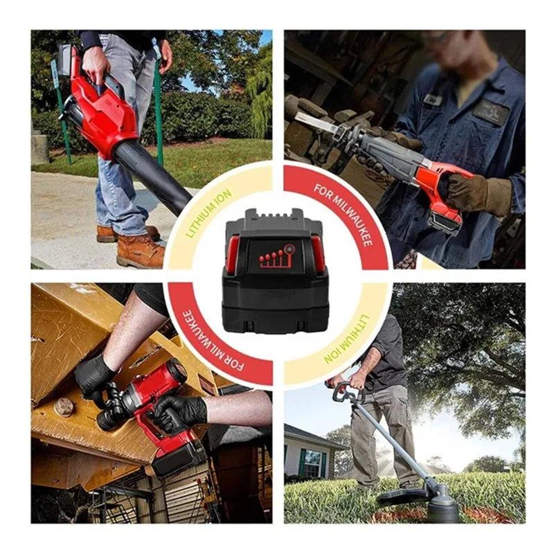 🔥Pro akumulátorové nářadí Milwaukee M18 18V, lithium-iontové baterie M18B5 XC 48-11-1815 2604-20 48-11-1850 48-11-1860 atd. - náhled 2