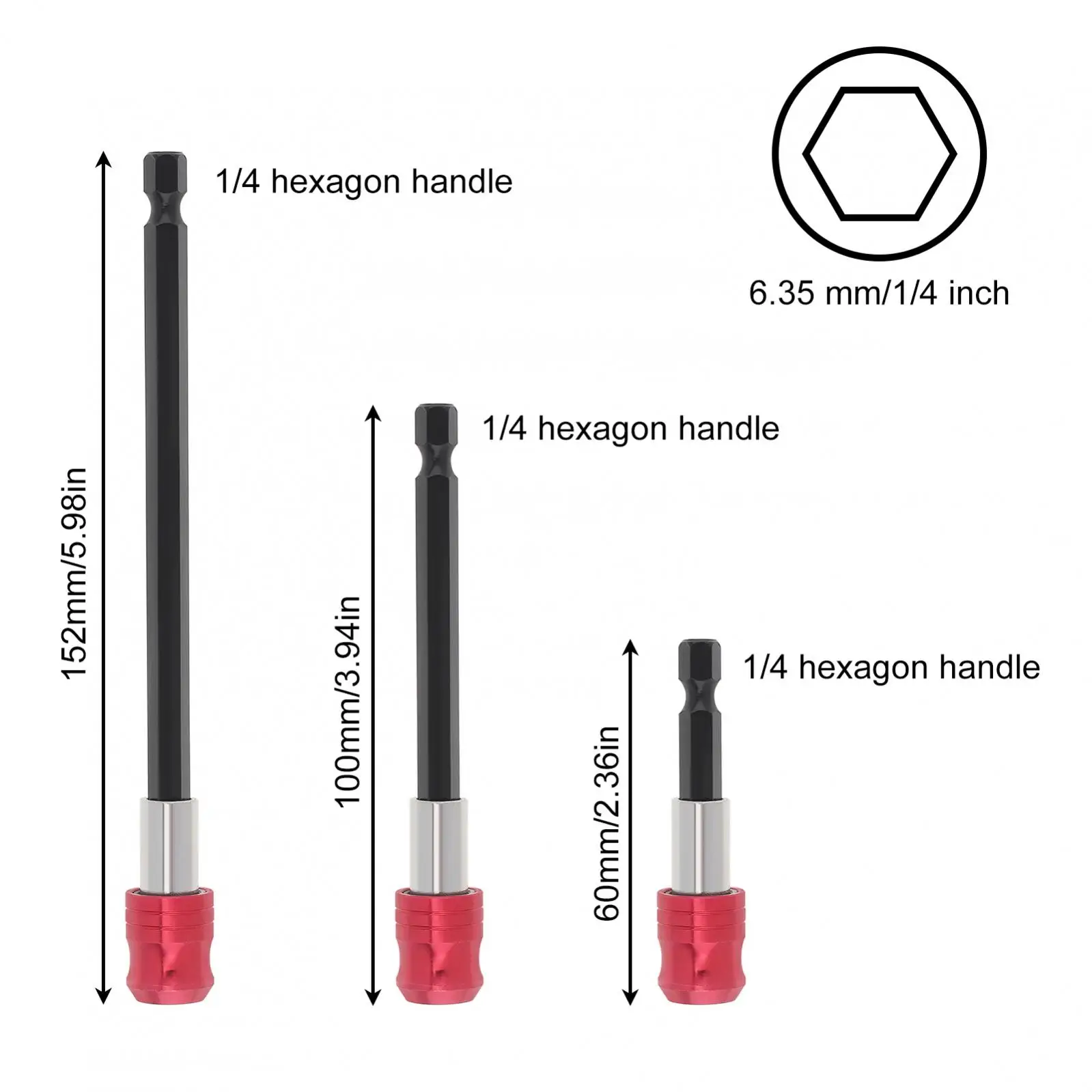 Magnetic Screwdriver Bit Holder Adapter Quick Release Hex Shank Extension Bar Quick Change Socket Screw Driver Drill Bits