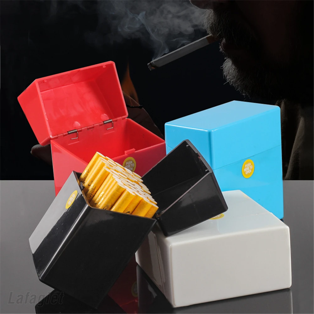 Holds 50pcs Large Capacity Cigarette Case Automatic Cigarette Maker Cigarette Tobacco Storage Box Plastic Smoking Case Mens Gift