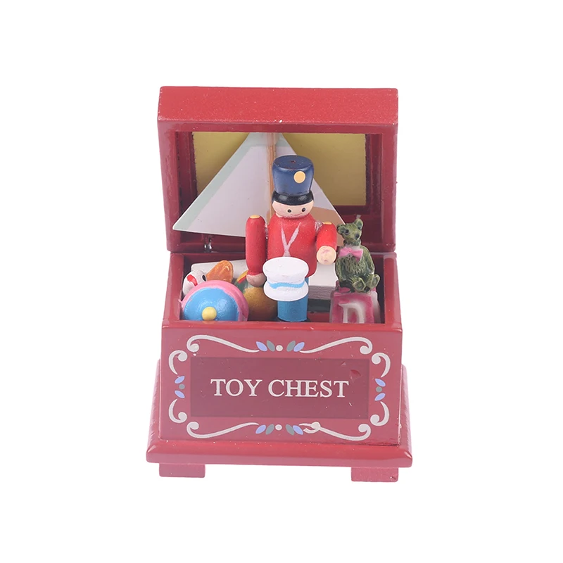 1PC Wood Fairy Resin Dollhouse Miniature Toy Box Christmas Nutcracker Model Kid Pretend Play Toy Doll House Accessories