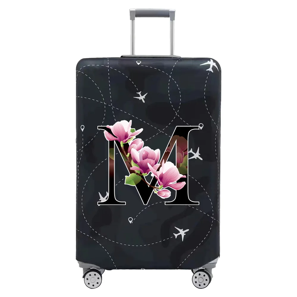 Luggage Compartment Protective Cover Flower Color Series Black Wear Resistant Fabric Dust Cover for18-32 Inch Travel Case Covers