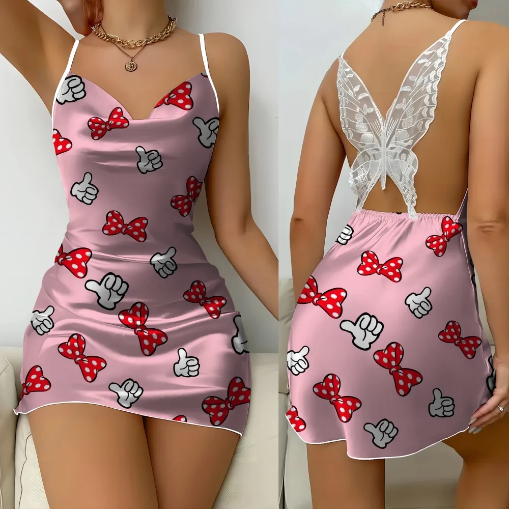 Summer Popular Cartoon Sleevesless Women's Slip Dress New Female Home Dress Pajama Sexy Romantic Sleepwear Women Free Shipping