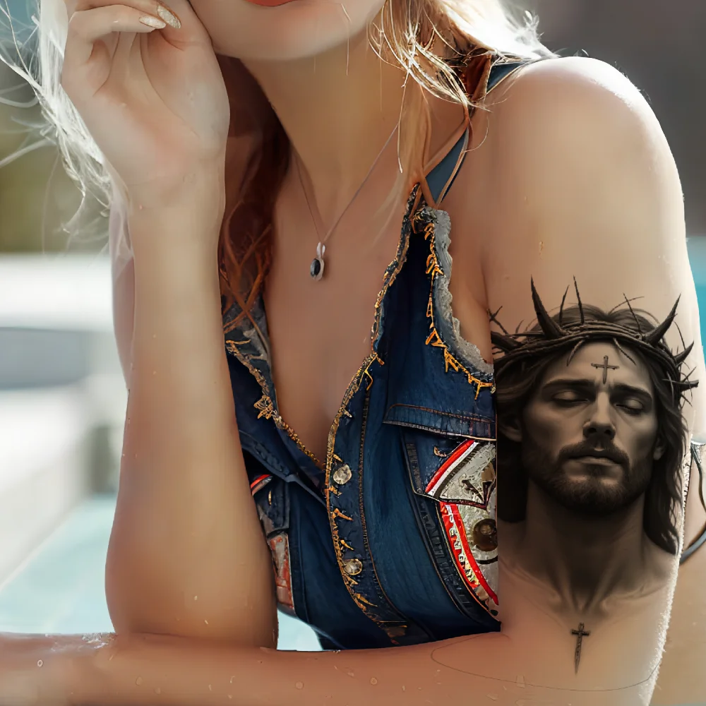 12pcs 3D Tattoo Stickers Black Disposable Water Transfer Printing Stickers Temporary Tatto Sticker Body Art Fake Tattoo