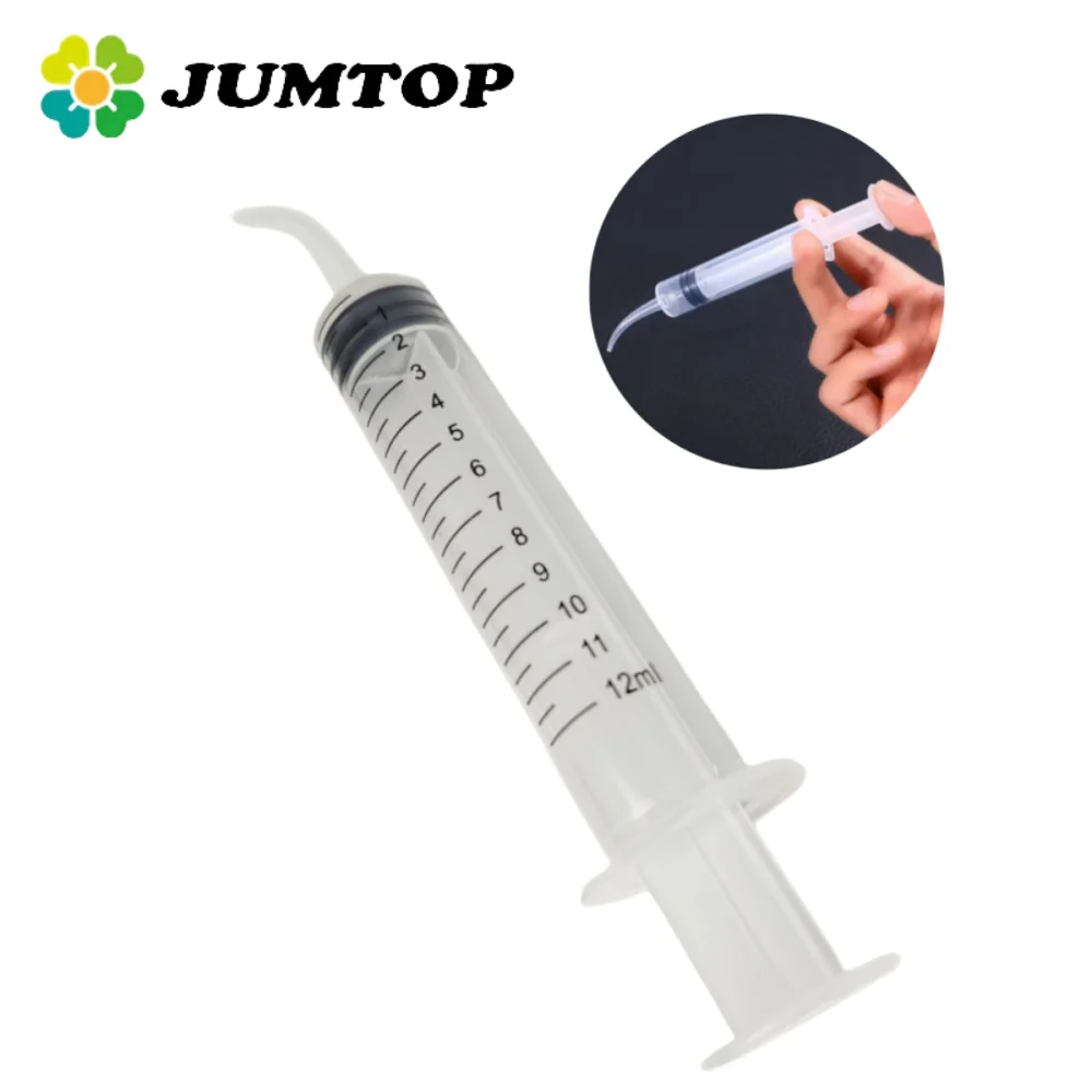 

Dental Elbow Irrigation Syringe Teeth Flushing Injection Impression Dental Syringe With Curved Tip