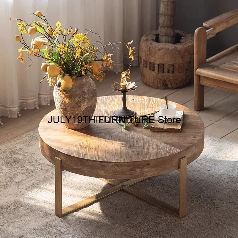 Designer Wood Coffee Table Aesthetic Luxury Organizer Simple Side Table Minimalist Unique Meubles De Salon Balcony Furniture