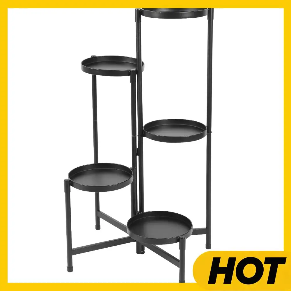 

5-ярусная большая подставка для растений, складная, многоярусная, для высоких растений, зеленая, для гостиной/балкона