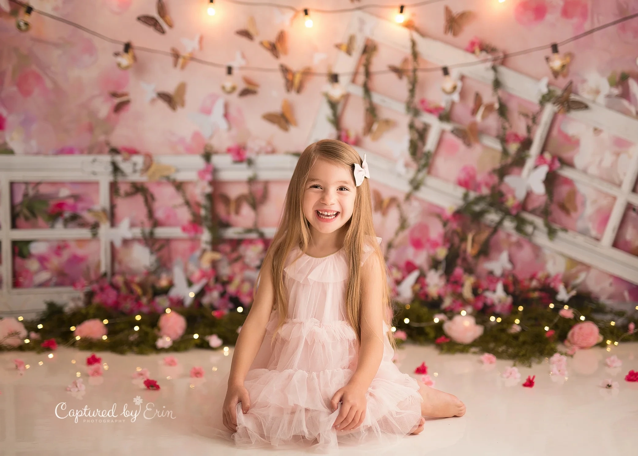 Spring Forever Flutter Photography Backdrops Flowers Butterfly Kids Baby Shower Birthday Decor Portrait Background Photo Studio