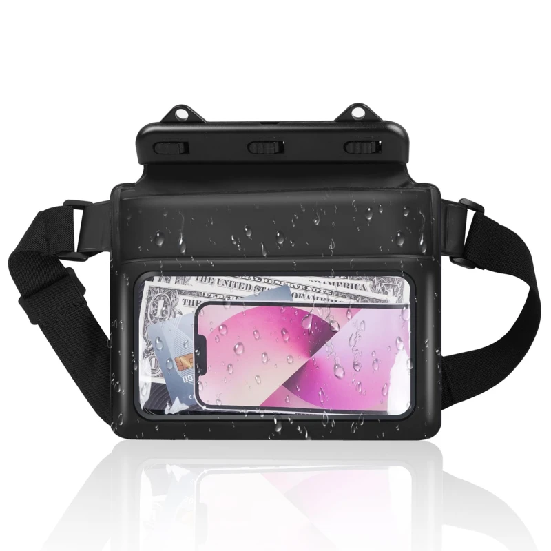 Waterproof Dry Bag Pouch For Phone Bag Adjustable Waist Strap Shoulder Bags Underwater Case For Beach Swimming Boating Fishing