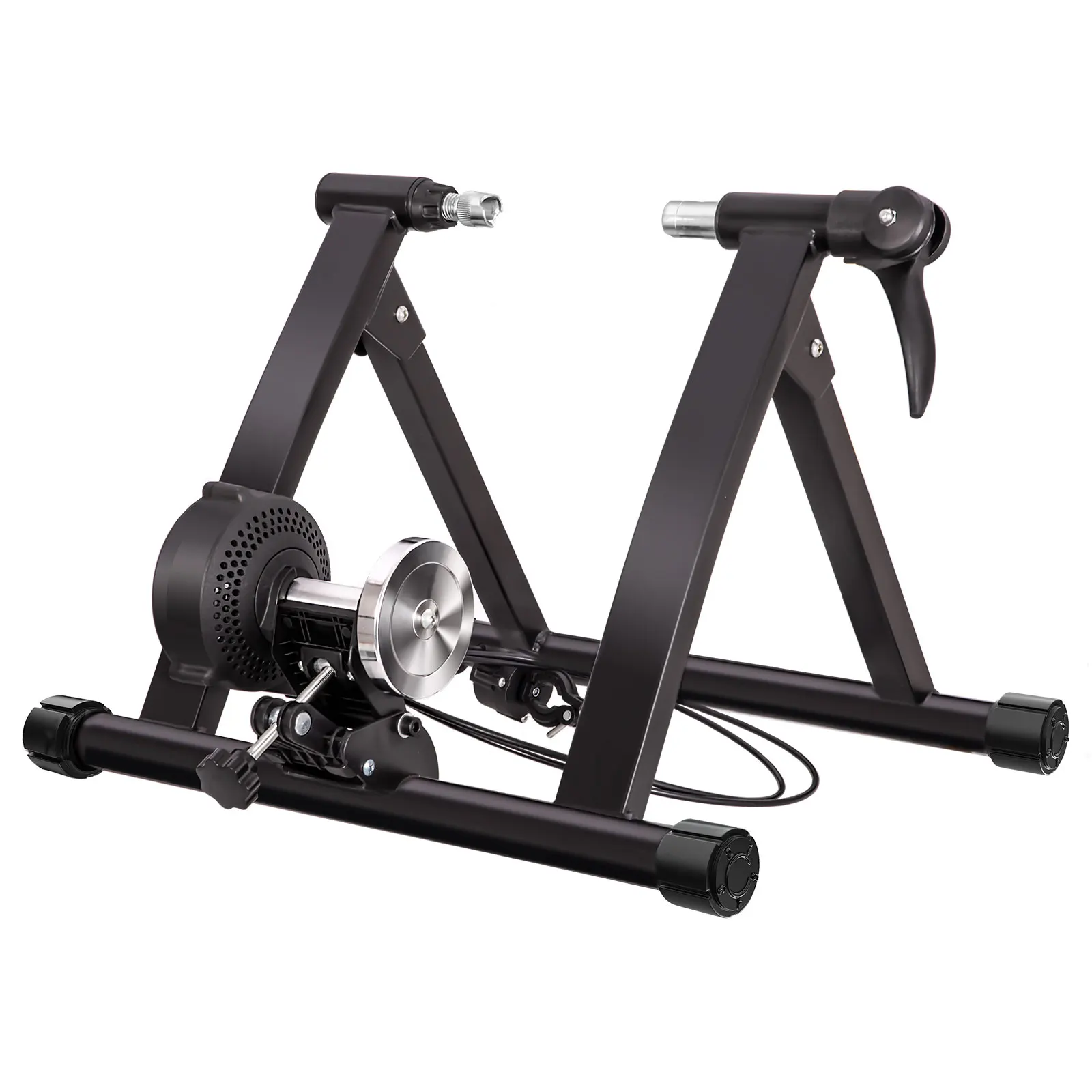 

Magnetic Resistance Indoor Cycling Bicycle Exercise Stand Steel Bike Trainer Stand with Noise Reduction Wheel and Motor