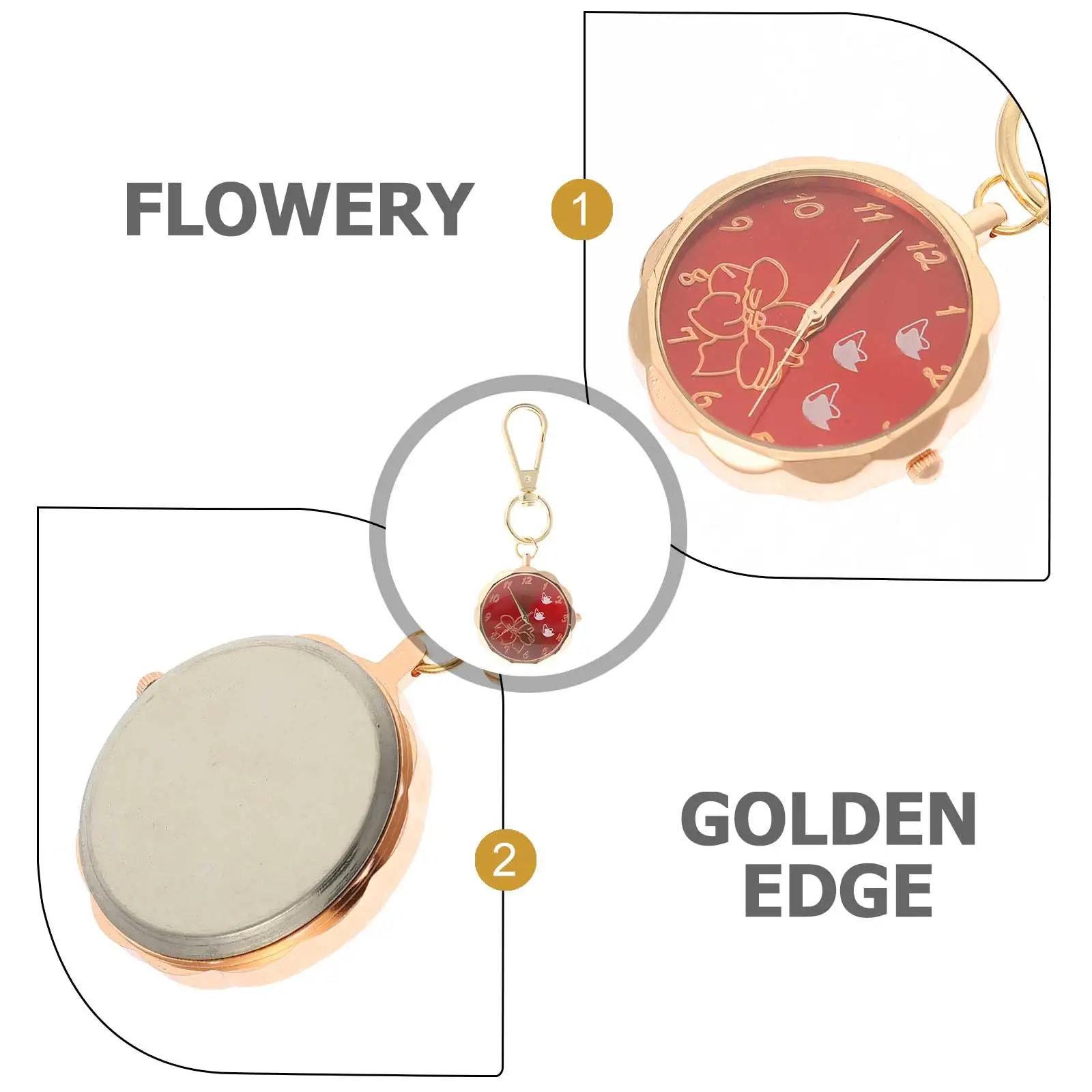 

Digital Keychain Watches Clip On Badge Pocket Watch Decorative Backpack Hanging Nurse Alloy Durable Smooth