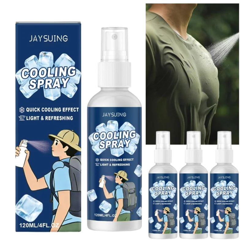 120ML Summer Cooling Spray Fast Skin Cool Down Refreshing Deodorizing Mist Outdoor Cycling Running Heat Discomfort Relief Liquid