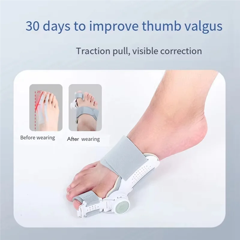 مصحح BAAM-Bunion للرجال والنساء - مقبض قابل للتعديل، فاصل أصابع القدم، مكواة فرد أصابع القدم المطرقة، تخفيف آلام القدم