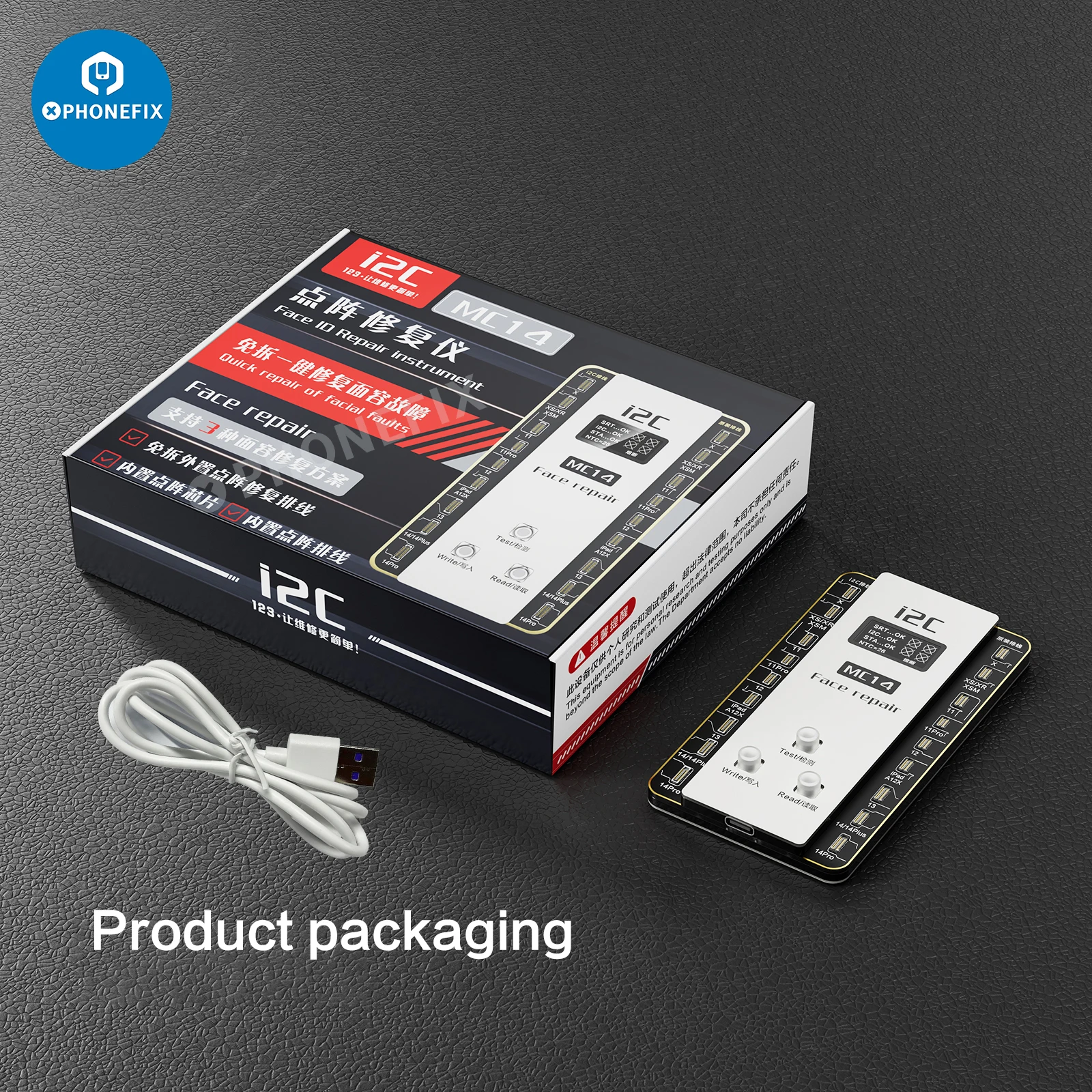 เครื่องมือซ่อมแซมดอทเมตริกส์ i2C MC14สายเฟล็กซ์แบบไม่สามารถถอดออกได้สำหรับ iPhone X - 14 Pro iPad Pro 3 4ไม่ต้องซ่อมรอยด์บนใบหน้าด้วยการบัดกรี