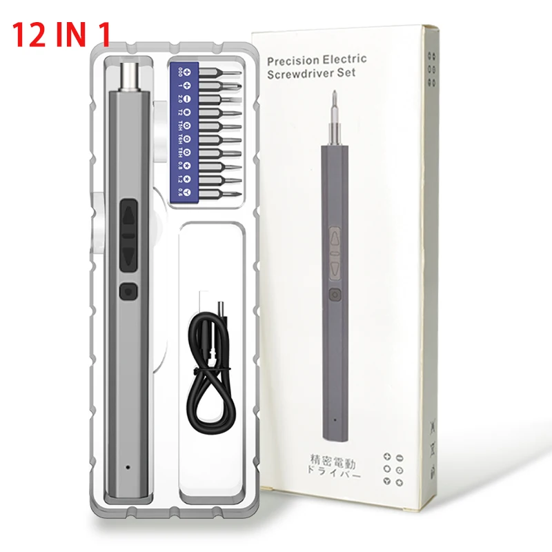 Precision Electric Screwdriver Set 12/39/50-In-1 Portable LED Kit USB Cordless Professional Mobile Phone IPad Repair Home Tools