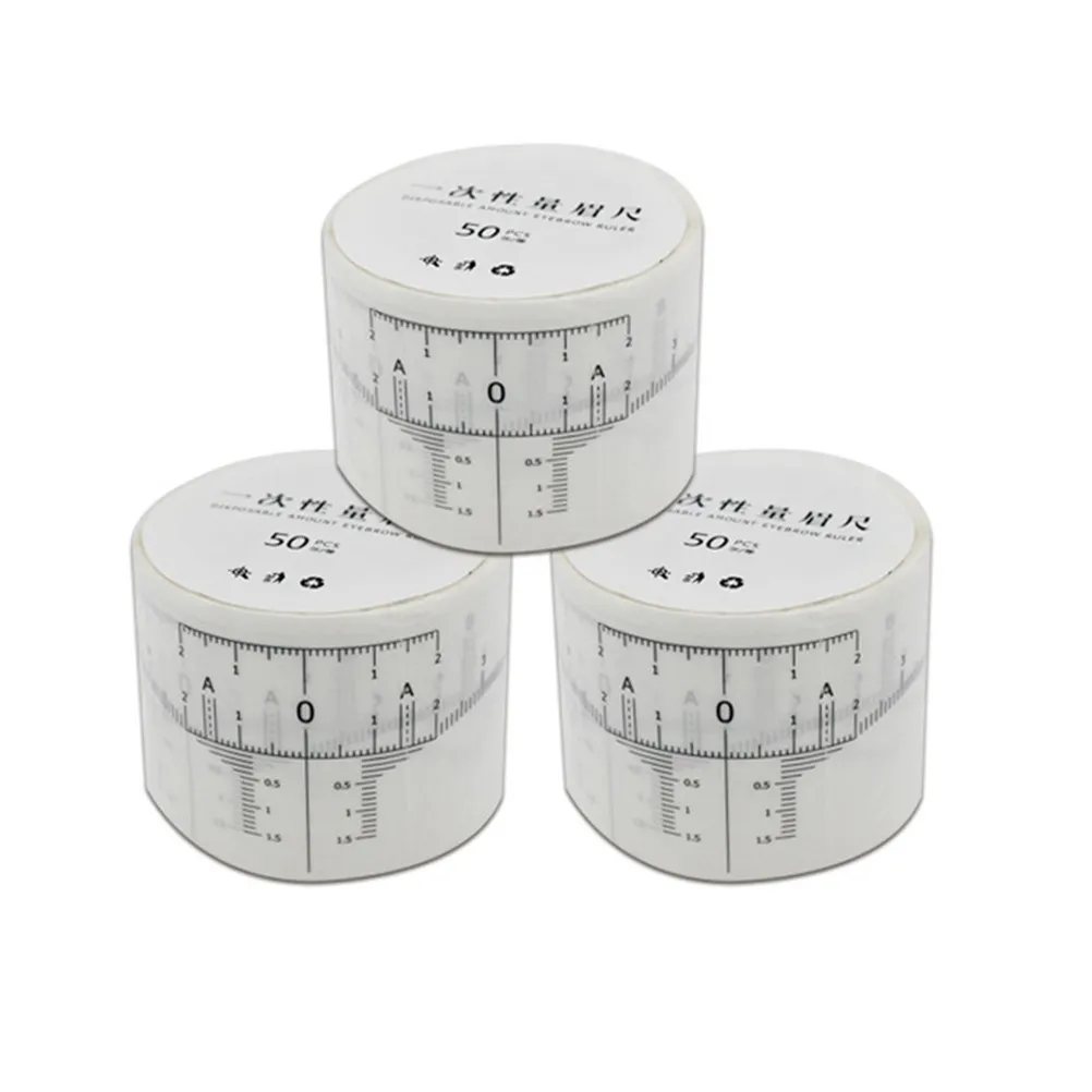 

50Pcs Vernier Eyebrow Rulers Disposable Mini Caliper Measuring Tools Tattoo Jewelry Makeup Shaping Sticker Gauge