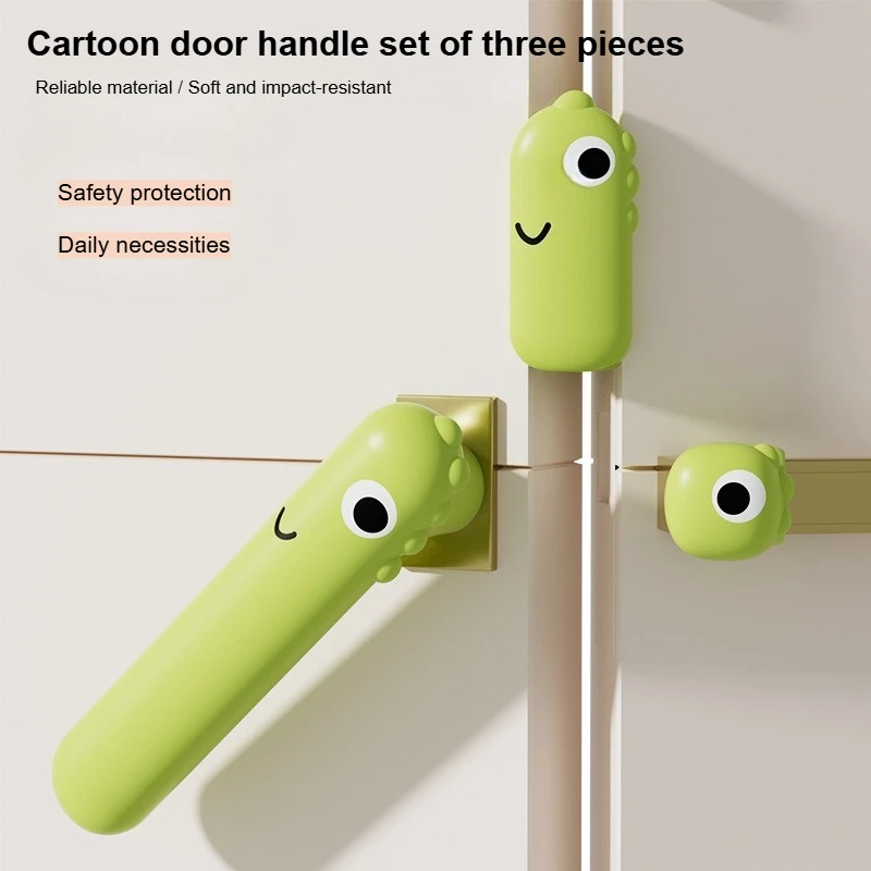 Children's room cartoon door handle anti-collision protection cover to prevent hand injuries - silicone sound-absorbing pad