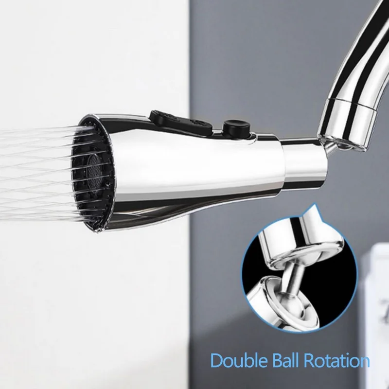 Kitchen Faucet Extender Three-position Adjustment Strong Scraping Wash 360 ° Rotating Frother Home Kitchen Shower
