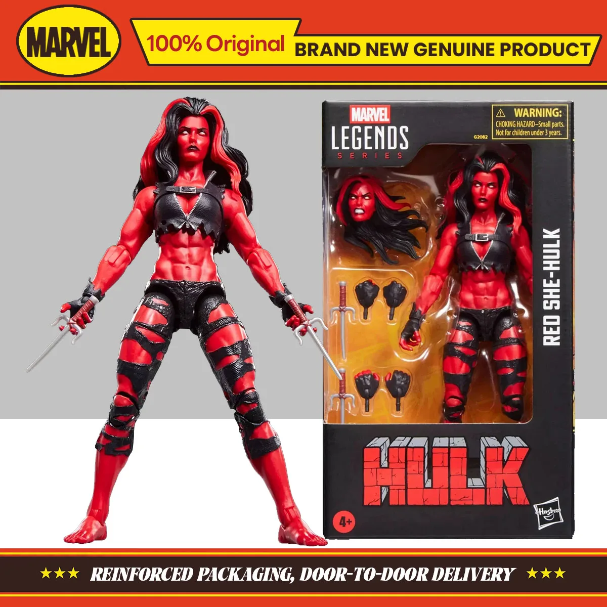 En stock, serie Hasbro Marvel Legends, Red She-Hulk, colección de figuras de acción de 15cm, modelo Original, juguete, adornos, regalos