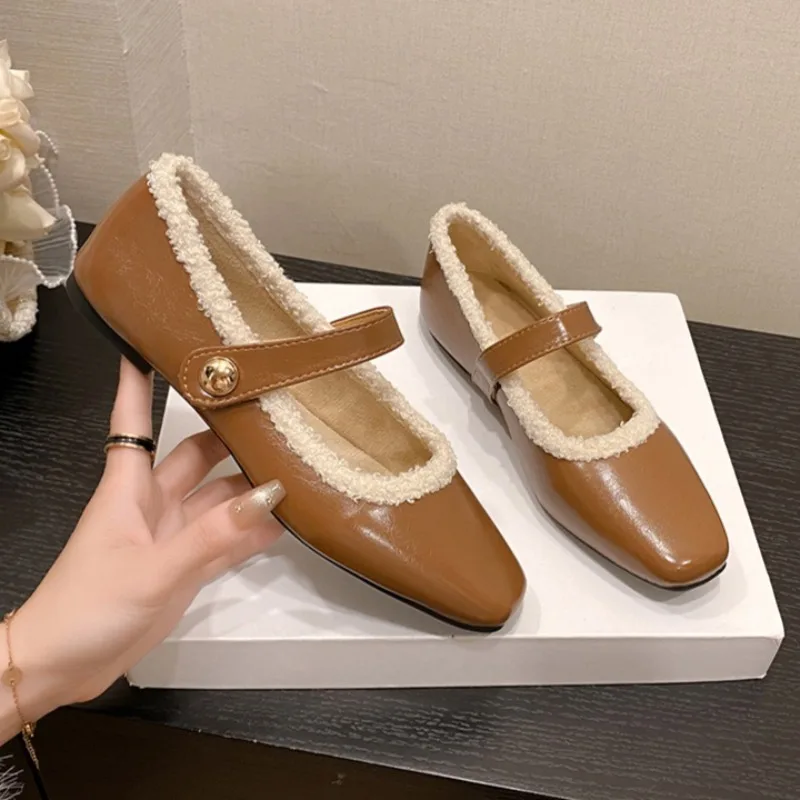

Женская обувь на плоской подошве с мехом, новая зимняя удобная мягкая обувь, модные ботинки на плоской подошве, новинка 2025 года, элегантное классическое платье, Zapatillas Mujer