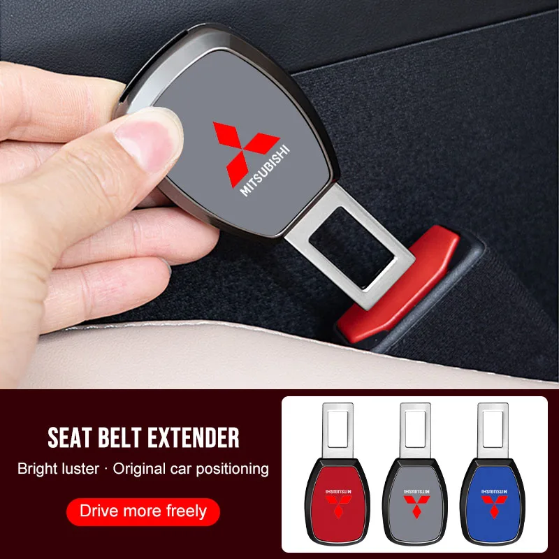 Extensor de Fivela de Cinto de Segurança de Metal com Botão Único para Mitsubishi Outlander Lancer 10 ASX RALLIART Eclipse L200 Tampa Central do Cubo