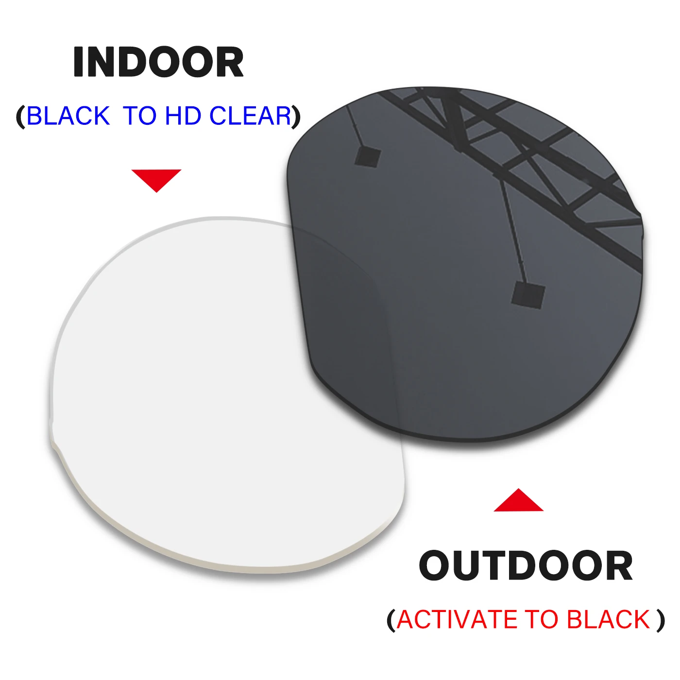 

Adapt Clear to Black Impact Resistant Replacement Lenses for Oakley HSTN RX OX8139 OX8139A 52mm Sunglass Frame Anti Scratch