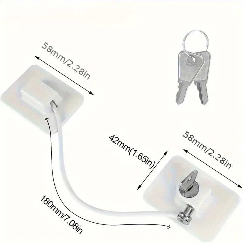 Child Cable Lock with Key Pet Window Restrictor Safety Lock Child Window Restrictors Self Adhesive No Drilling Window Locks