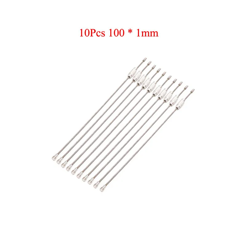 ステンレス鋼ケーブルラベルキー,10ピース/セット100/150/200mm,キーリング,DIYハンドツール