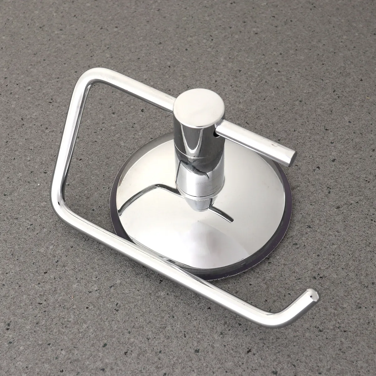 

Space Saving Suction Cup Toilet Paper Holder Stainless Steel Roll Dispenser with Towel Hanging Function for Home Office Hotel