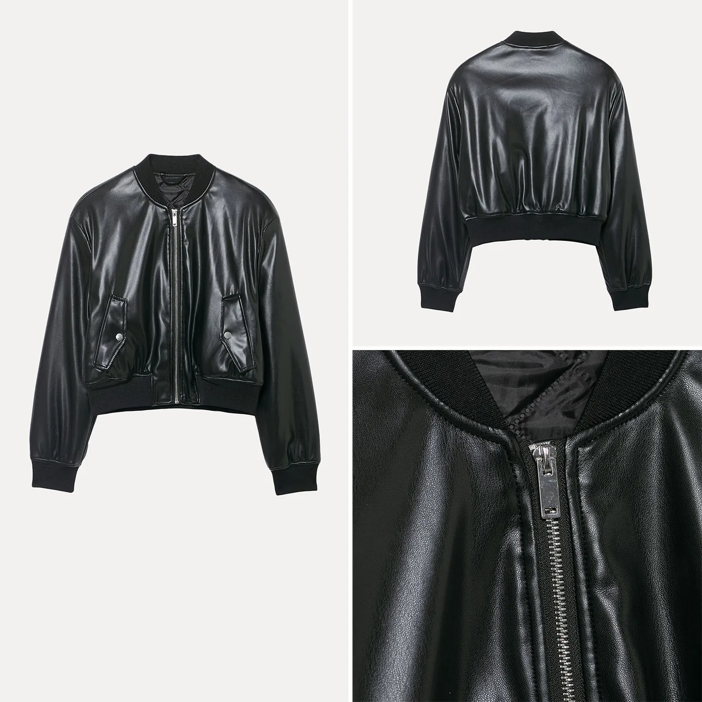 ファッショナブルなルーズフィットのバイクスタイルパイロットショートジャケット レディース 2025年秋新作 Zブランド ヨーロッパスタイル 長袖 ジッパー開閉