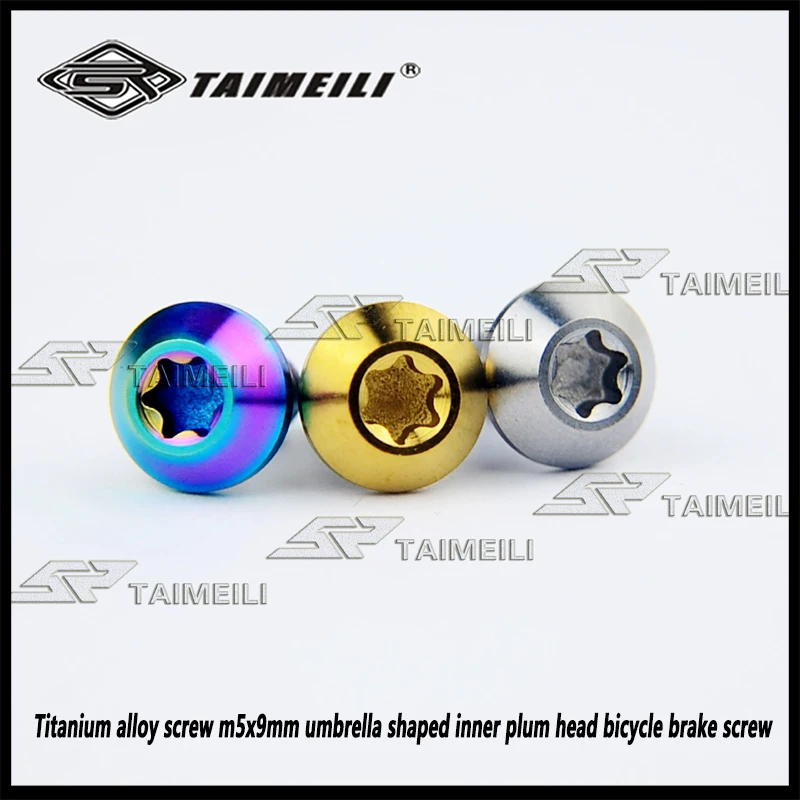 TAIMIELI  titanium alloy screw m5x9mm umbrella shaped inner plum head bicycle brake screw