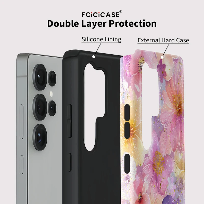 حافظة هاتف Fcicicase لهاتف سامسونج جالاكسي S20 FE غطاء طباعة زهور لهاتف سامسونج S24 Plus S25 Ultra S 23 أغطية مقاومة للصدمات #2