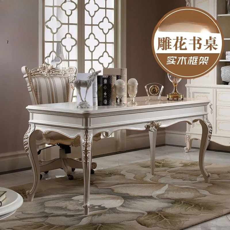European solid wood desk American study furniture white home desk writing desk computer table study