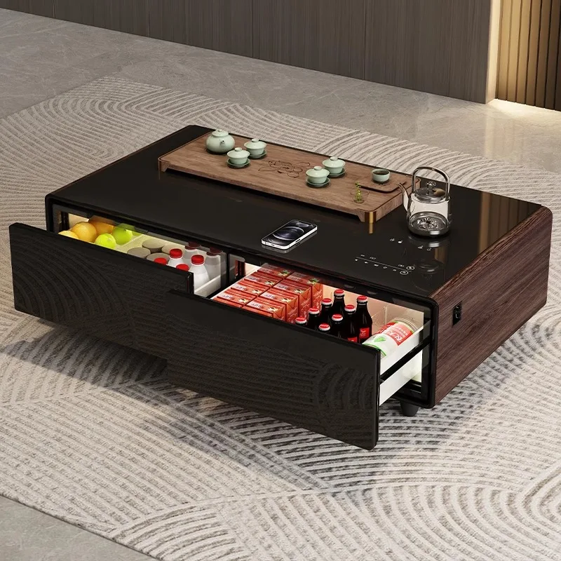 2022 Modern luxury living room furniture touch bluetooth refrigerator wireless charging speaker USB fridge smart coffee