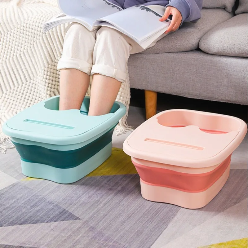 

Foldable foot bath tub – portable, covered basin with ergonomic design, suitable for travel and home use